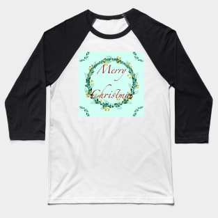 Golden Berry Christmas Wreath Baseball T-Shirt